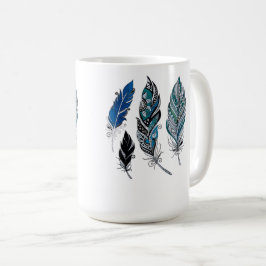 Fjädrar och färger dansar  kaffemugg