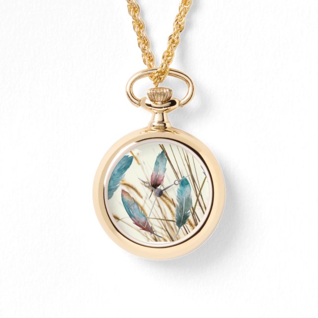 Fjädrar och gräs armbandsur (Framsida)