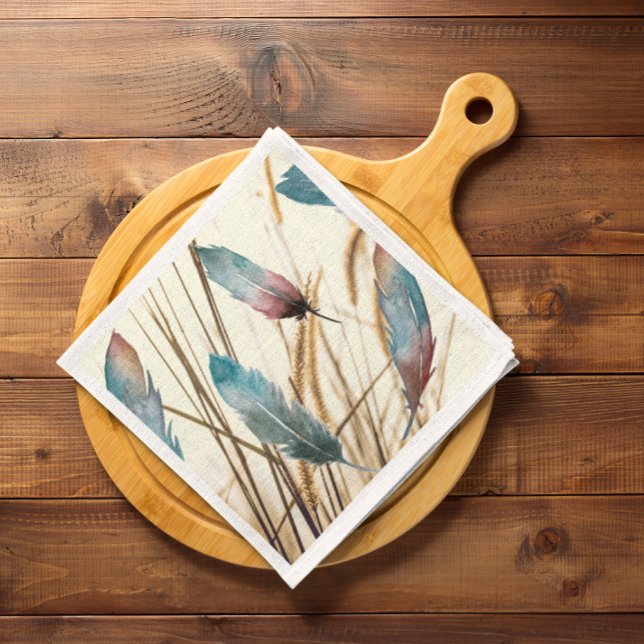 Fjädrar och gräs pappersservett (Skapare uppladdad)