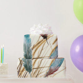 Fjädrar och gräs presentpapper