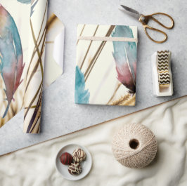 Fjädrar och gräs presentpapper