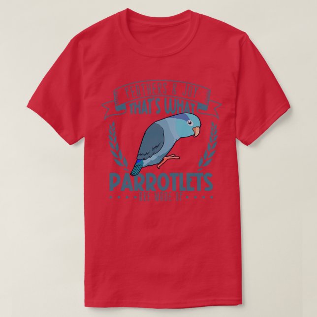 Fjädrar och Joy Parrotlet T Shirt (Design framsida)