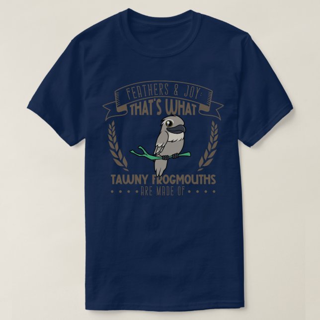 Fjädrar och Joy Tawny Frogmouth T Shirt (Design framsida)