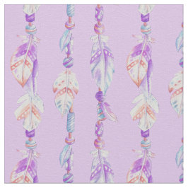 Fjädrar och pärlor vattenfärgskonst lila tyg