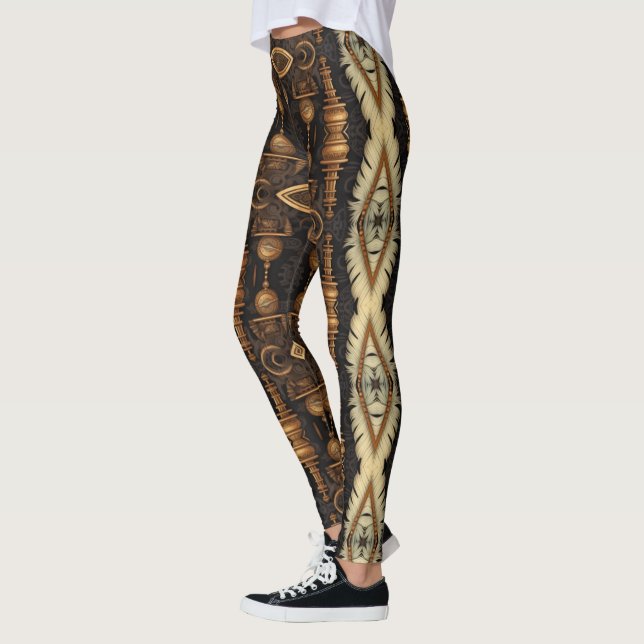 Fjädrar och redskap Steampunk Leggings (Vänster)