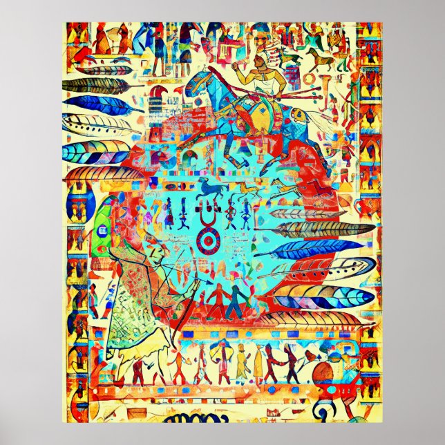 Fjädrar och sjömän i mönster Poster (Framsidan)