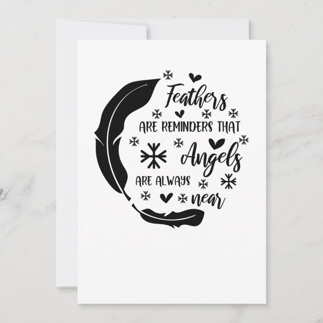 Fjädrar påminns om att änglar alltid ligger nära spara datumet (Framsida)