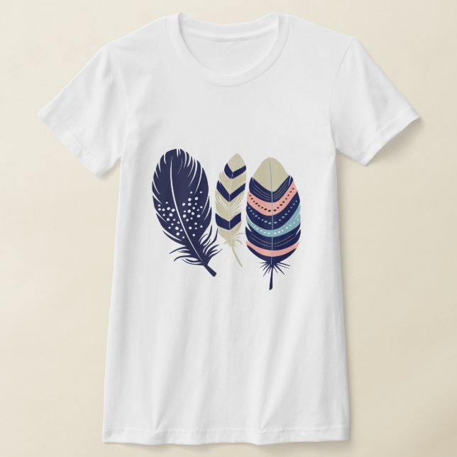 Fjädrar t-shirt för henne (Laydown)