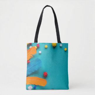 Fjädriga blommor tote tygkasse