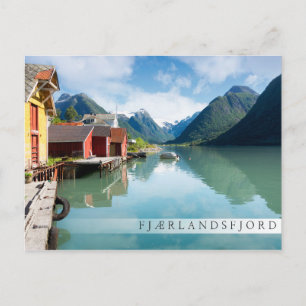 Fjaerlandsfjord fjordlandskap i Norge Vykort