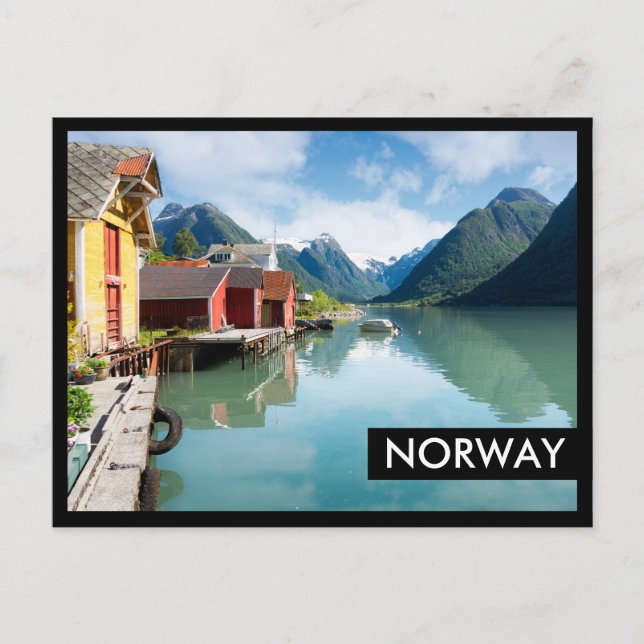 Fjaerlandsfjord fjordlandskap i Norge Vykort (Framsida)