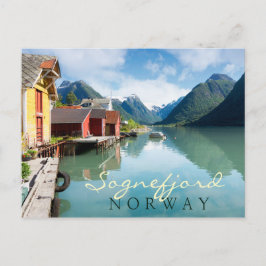 Fjaerlandsfjord fjordlandskap i Norge Vykort