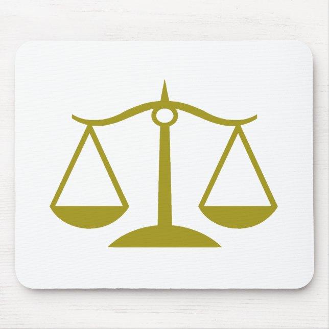 Fjäll av rättvisa - guld musmatta (Framsidan)