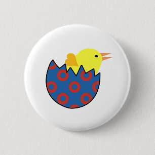 Fjällens Chick Fiskare Donut Design Knapp