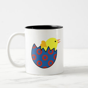 Fjällens Chick Fiskare Donut Design Två-Tonad Mugg