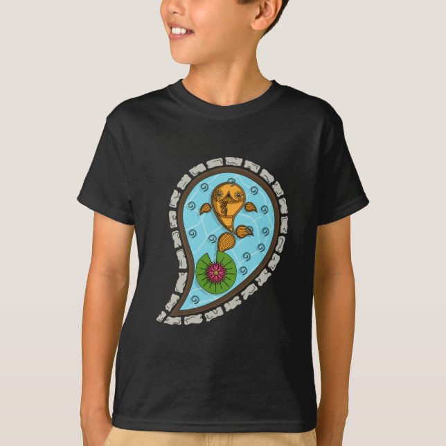 Fjällig barn- och babysvart skjorta tee shirt (Framsida)