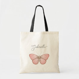 Fjällig Rosa Fjäril Tygkasse