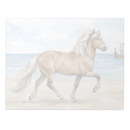Fjara Icelandic Horse watercolor on the Beach Anteckningsblock