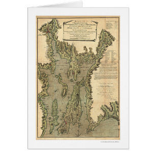 Fjärd av den Narraganset kartan 1777 Hälsningskort