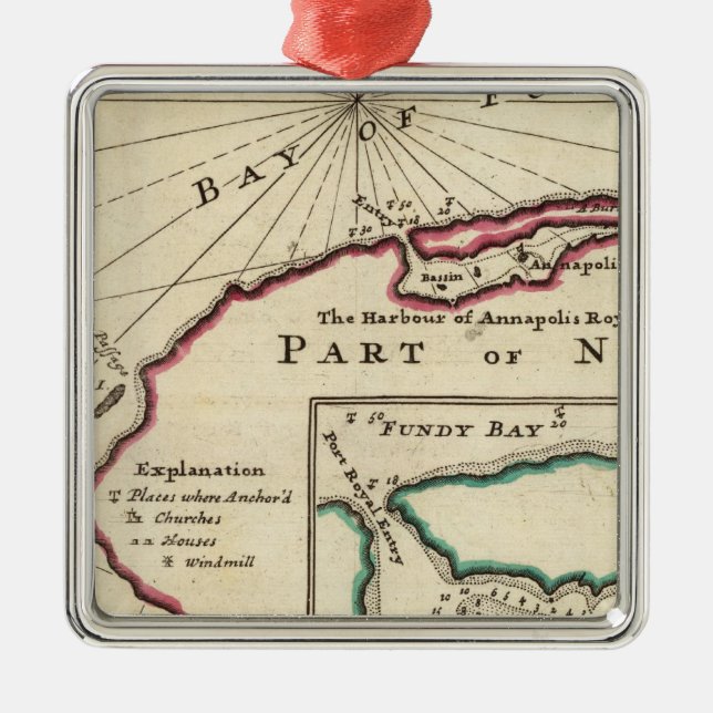 Fjärd av Fundy och hamn av den Annapolis royalet Julgransprydnad Metall (Framsidan)
