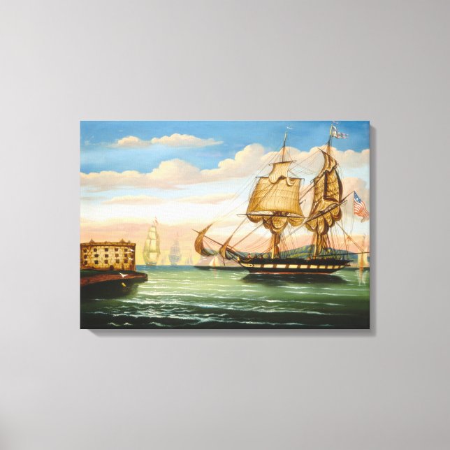 Fjärd av New York, solnedgång Canvastryck (Framsida)