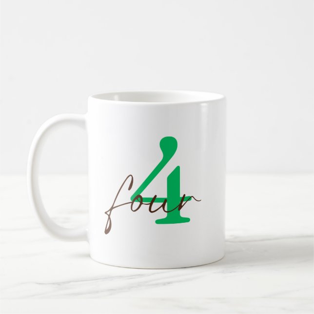 Fjärde 4-årsjubileum med personalisering kaffemugg (Vänster)