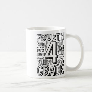 Fjärde 4:e klassens typografi tillbaka till skolan kaffemugg