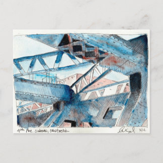 Fjärde Ave-konstruktionen Vykort