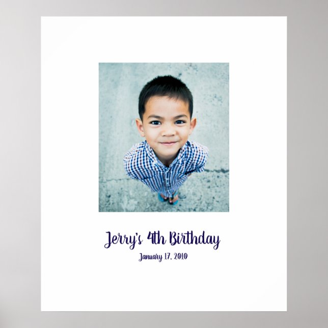 Fjärde barnfödelsedag 4:e tecknet in i Party Board Poster (Framsidan)