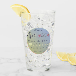 Fjärde Bröllop-årsdagen Glaskopp