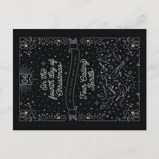 FJÄRDE DAG AV JUL/julvykortet Helg Vykort (Framsida)