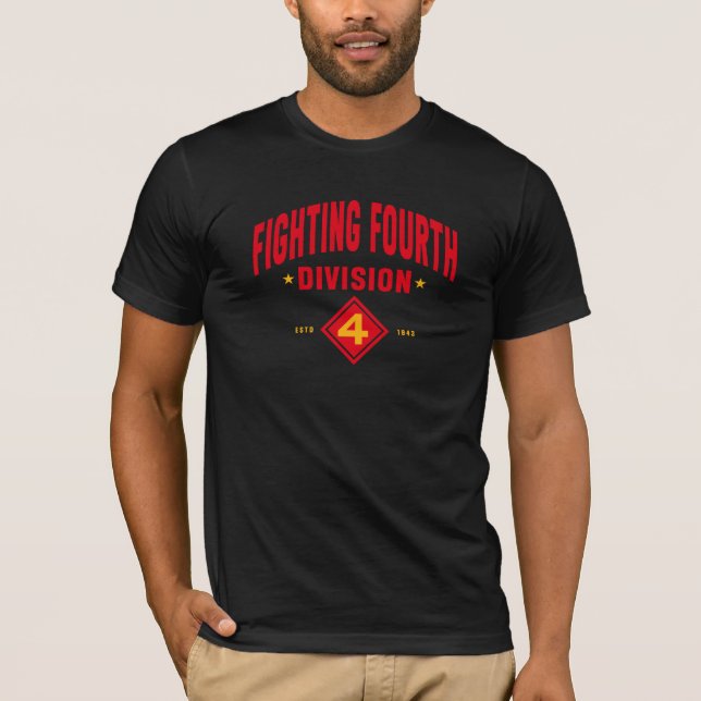 Fjärde delen av fisket - fjärde delen av det marin t shirt (Framsida)