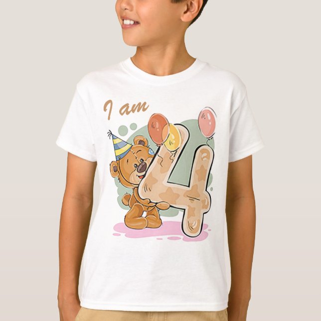 Fjärde födelsedag t shirt (Framsida)