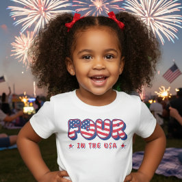 Fjärde födelsedagsfest Patriotisk USA-flagga 4 jul T Shirt