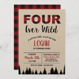 fjärde födelsedagsinbjudan fyra gånger om Vilden 4 Inbjudningar