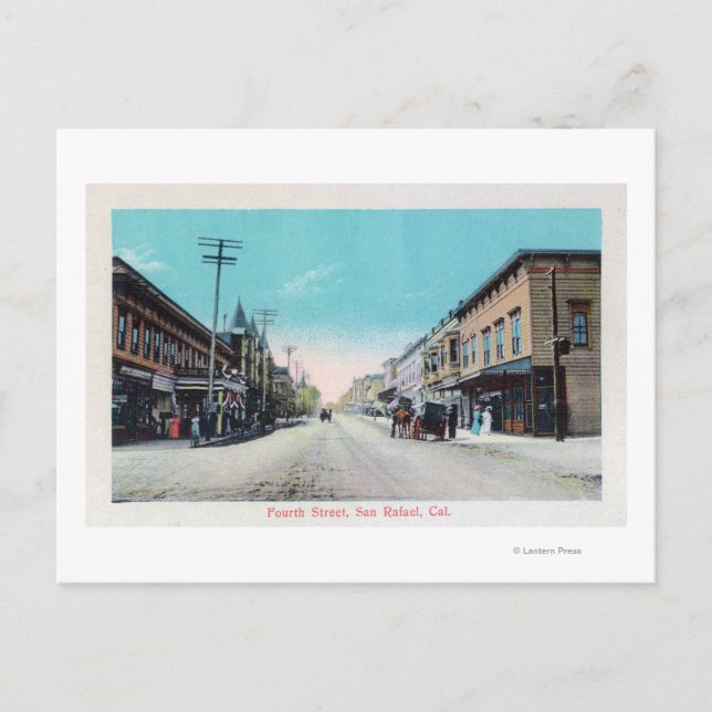 Fjärde gatuvynSan Rafael, CA Vykort (Framsida)