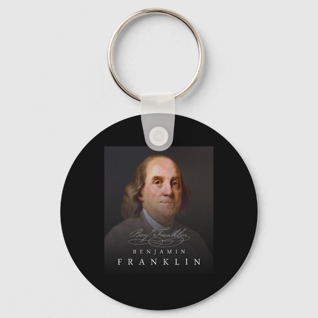 Fjärde grundande Far Ben Benjamin Franklin Tee Nyckelring (Framsida)