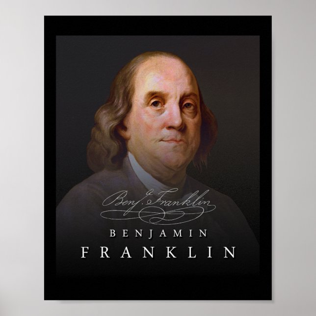 Fjärde grundande Far Ben Benjamin Franklin Tee Poster (Framsidan)