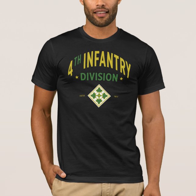 Fjärde Infantry-divisionen - Förenta Stater T Shirt (Framsida)
