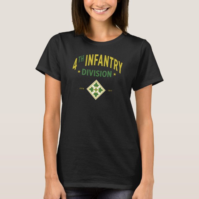 Fjärde Infantry-divisionen - Förenta Stater T Shirt (Framsida)