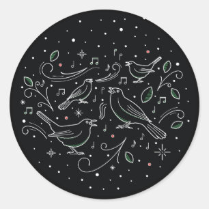FJÄRDE JULDAGEN / Julstickerlappar Runt Klistermärke