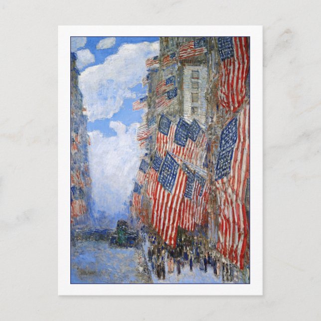 Fjärde juli 1916 av Childe Hassam Vykort (Framsida)