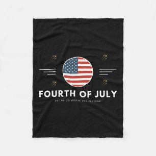 Fjärde juli, 4:e juli, Amerikanska flaggan USA Fleecefilt
