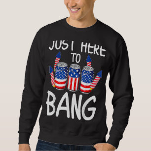 Fjärde juli 4 juli är jag bara här för att bang 4 lång ärmad tröja