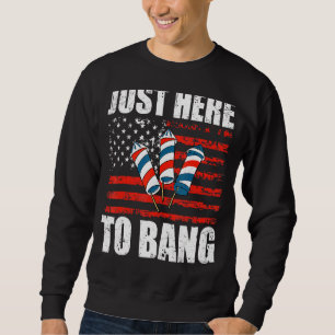 Fjärde juli 4 juli är jag bara här för att bang lång ärmad tröja