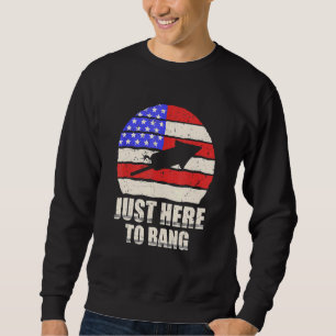 Fjärde juli 4 juli är jag bara här för att bang lång ärmad tröja