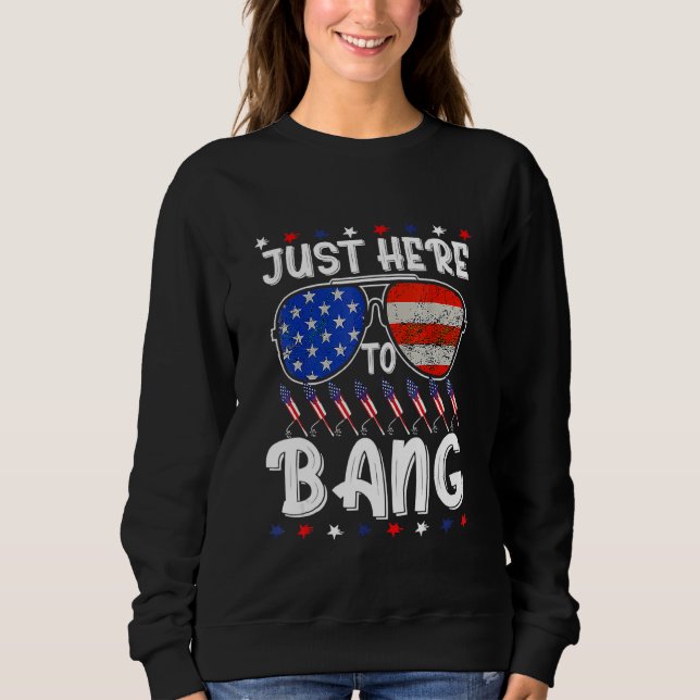 Fjärde juli 4 juli är jag bara här för att bang t shirt (Framsida)