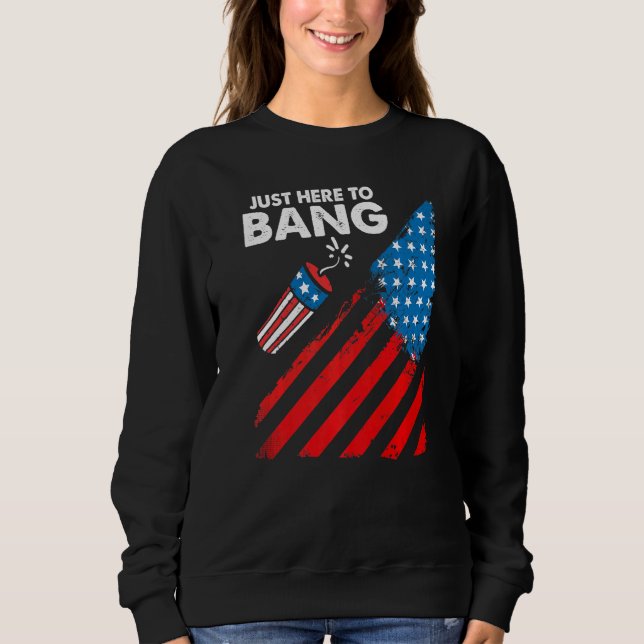 Fjärde juli 4 juli är jag bara här för att bang t shirt (Framsida)