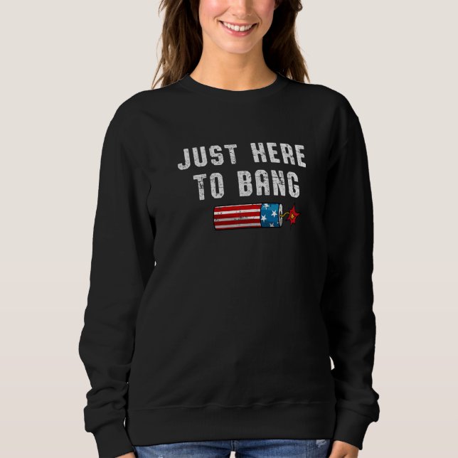 Fjärde juli 4 juli är jag bara här för att bang t shirt (Framsida)