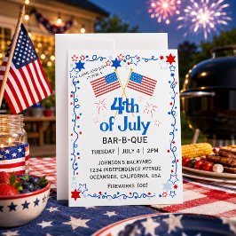 Fjärde juli Amerikansk flagga Vitkronad havsörn Gr Inbjudningar
